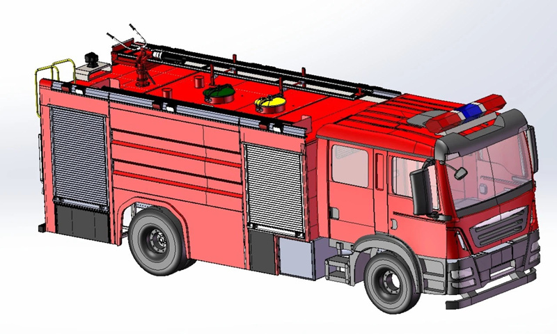 HOWO pumper fire truck drawing