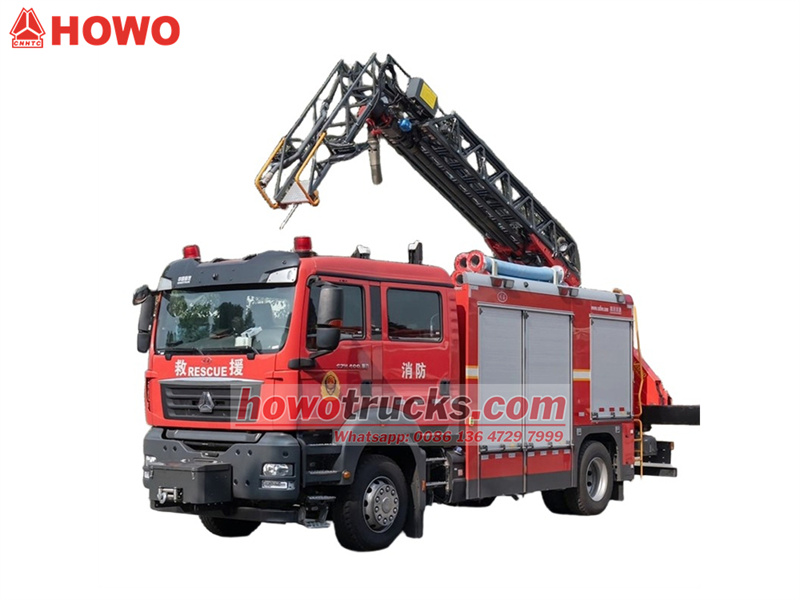 Howo arial ladder fire rescue truck 