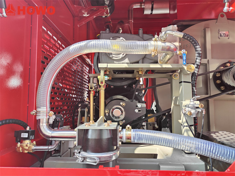 HOWO road sweeper truck water pipeline