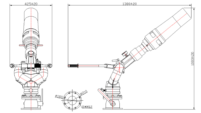 HOWO firefighting truck fire monitor drawing