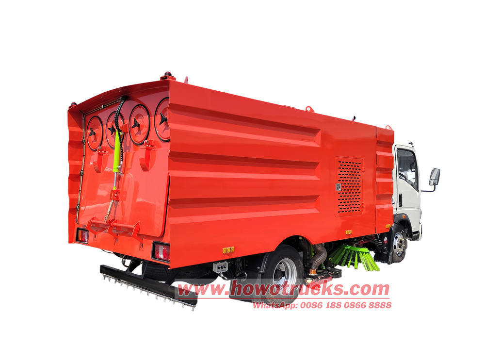 HOWO 4X2 light road sweeper jetting truck