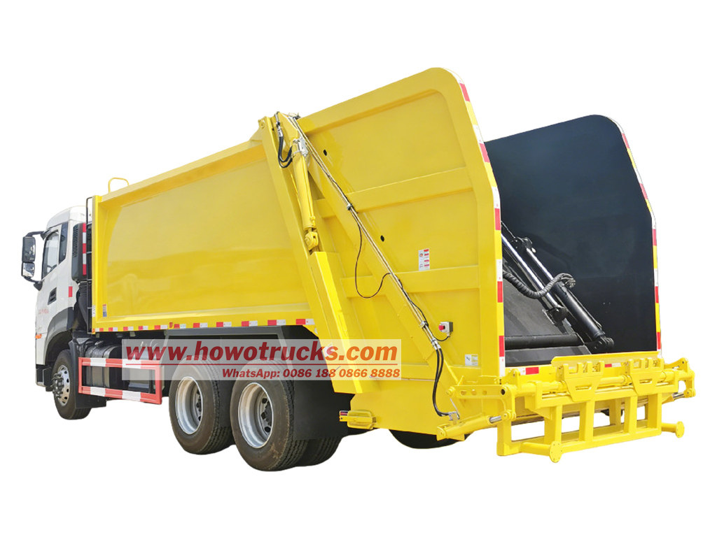 Howo 22000L dumpster garbage compactor truck