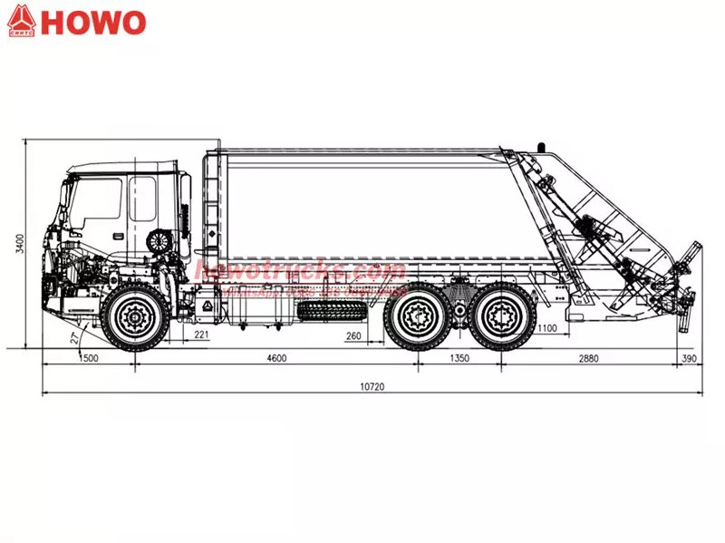 Howo Schwerlast-Müllverdichter-LKW (20 m³)