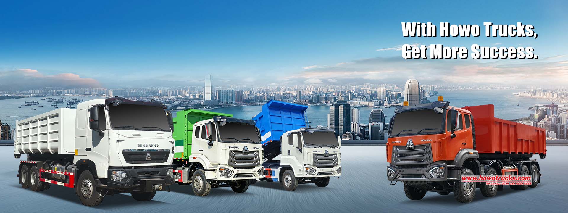 Howo-Lieferant von Hakenlader-Lkw, bietet Howo-Abrollkipper mit 10, 15, 20 und 25 Tonnen Tragkraft an.