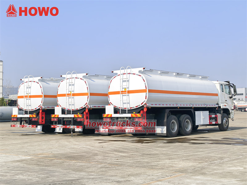 Preshipment for 3 units HOWO 25cbm fuel truck before export Mauritania