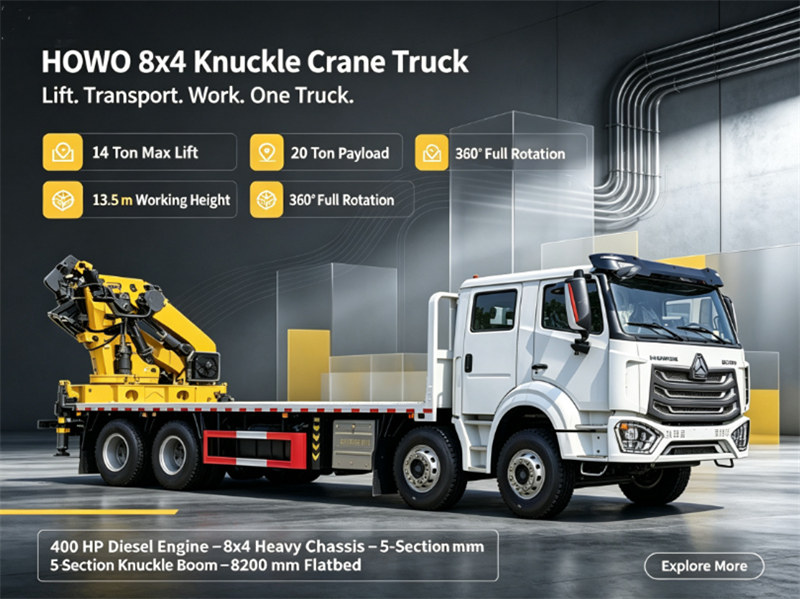 HOWO NX 6x4 flatbed truck with crane HOWO NX 6x4 flatbed truck with crane